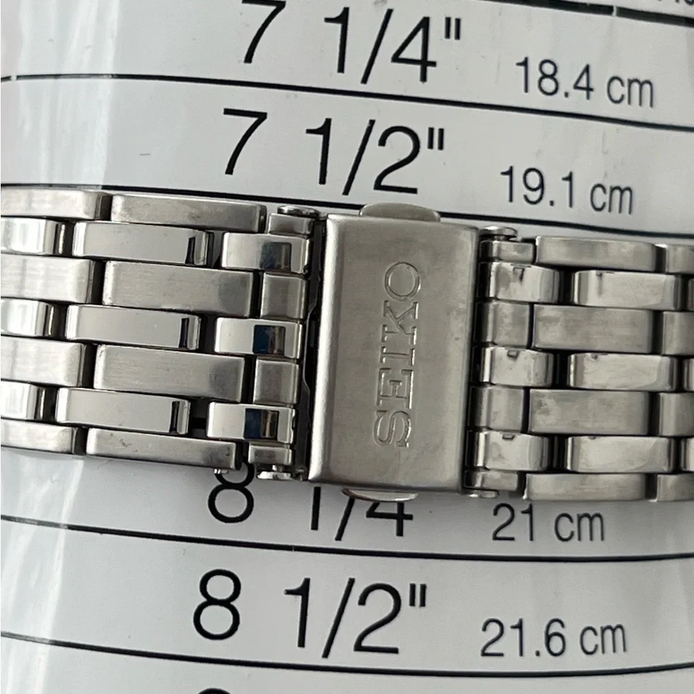 Seiko Kinetic Super Rare Automatic Watch White Dial Stainless Bracelet Dial